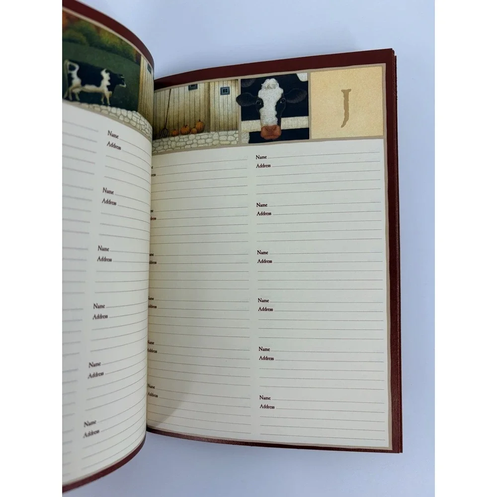 Vintage Lang Graphics Cows Cows Cows Pocket Address Book Lowell Herrero Blank